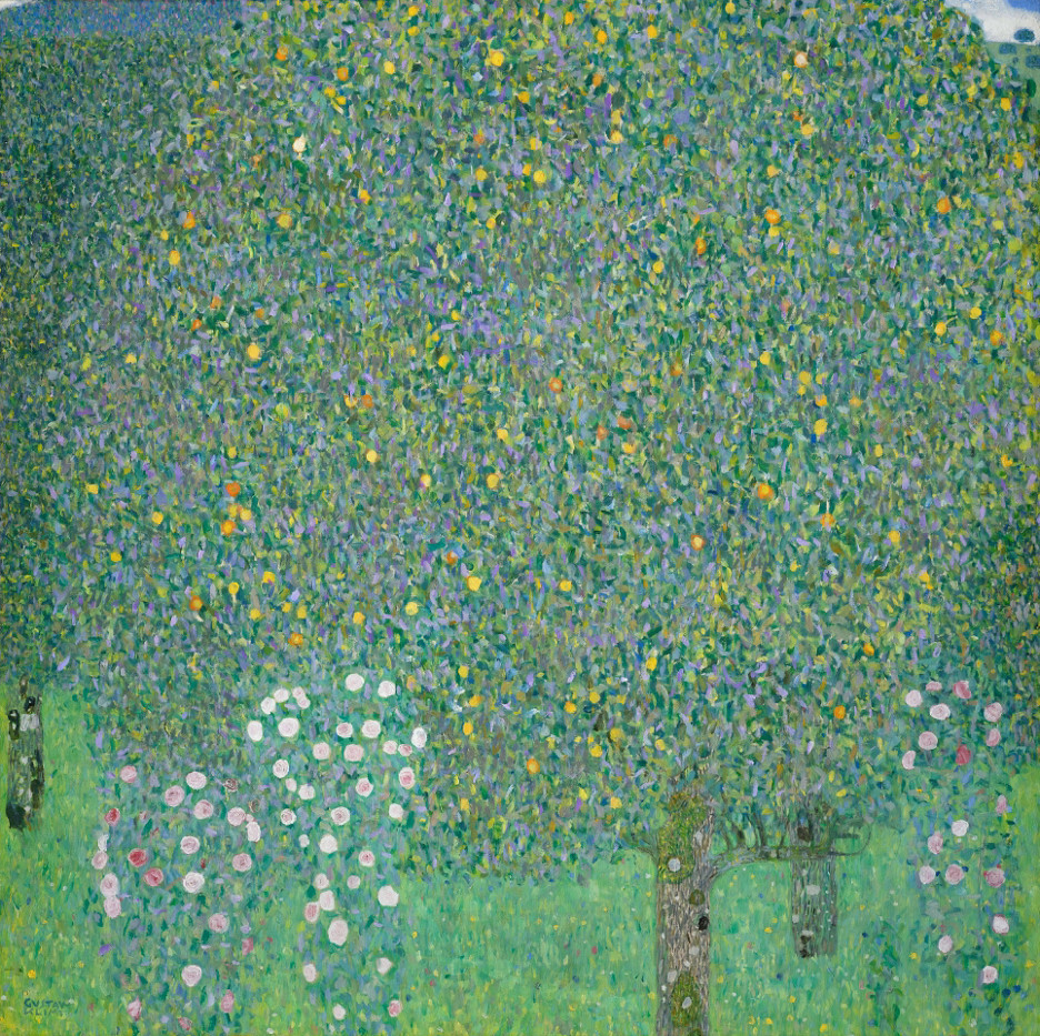 Gustav Klimt, Rose Bushes Under Trees